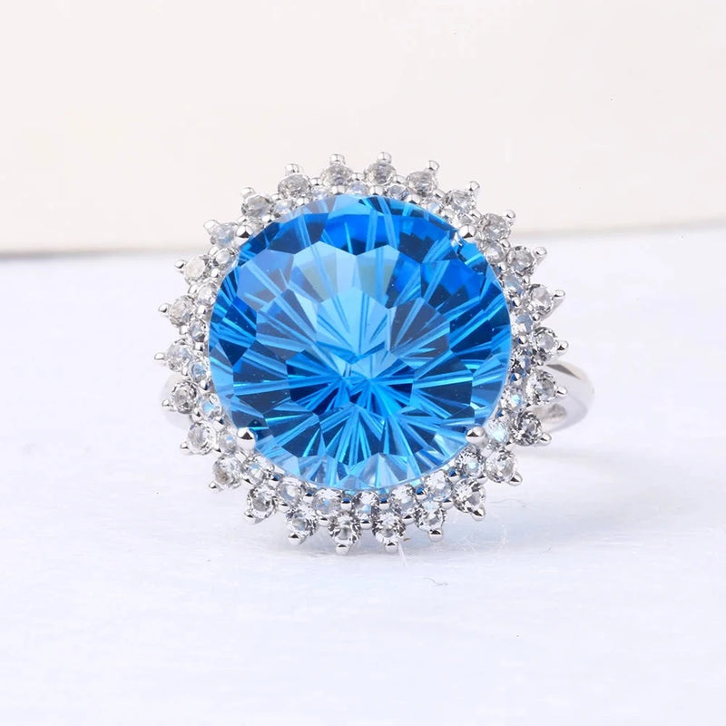 Natural Blue Ring Natural Blue Firework Cutting Ring