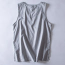 Summer Men Linen Tank Tops Thin Breathable Sleeveless Shirts Male Causal Tees Solid