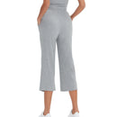 Knitted  Cotton Women's Pants Casual Loose Elastic High Waist Wide Leg Trousers With Pockets Sweatpants