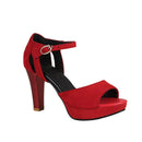 Woman sandals summer red strappy heels spike high heel