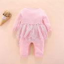 newborn baby girl clothes cotton princess white pink lace infant baby romper jumpsuit set