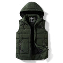 Winter Men Hooded Vest Thicken Fleece Warm Jackets Male Causal Waistcoat Coat Outerwear Hat Detachable