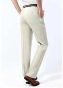 Men Summer Linen Pants beige Straight Loose Formal trousers men