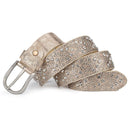 Rivet Luxury Designer Punk Set Auger Belts Women Female Genuine Real Leather Waist Handmade Strap for Jeans