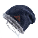 style bonnet Winter Hats for Men Knitting wool Beanie women Casual Cap men's Beanies velvet Solid Skullies