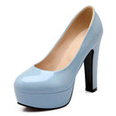 Women Pumps Spring Elegant Casual Dress Shallow Mouth Round Head Square High Heels Lady Shoes