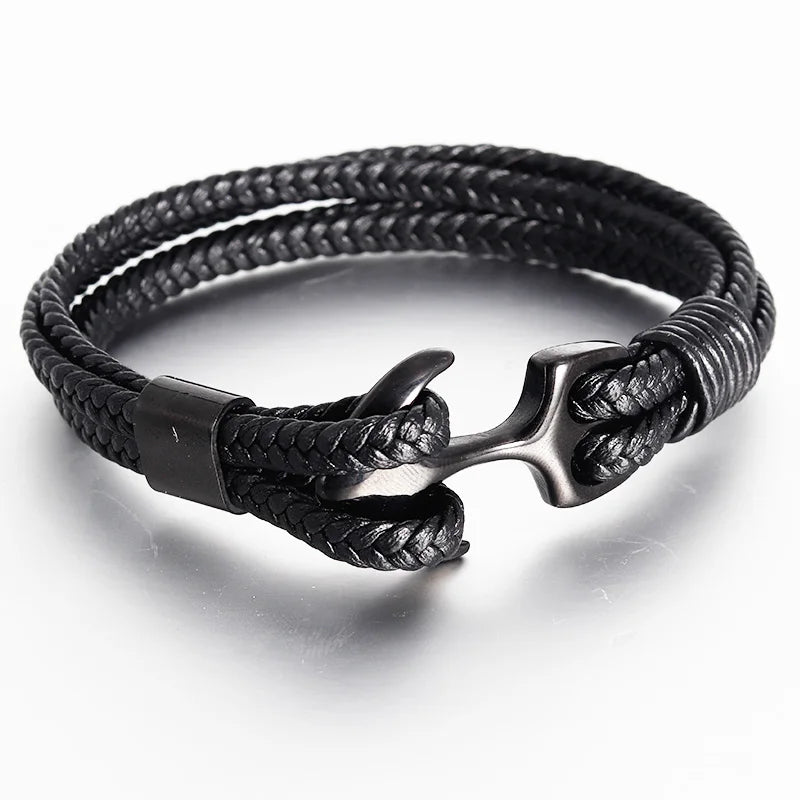 Anchor Bracelet Charm Leather Bracelets Jewelry Gift