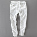 Linen pants men casual loose white pants men large trousers men trousers male
