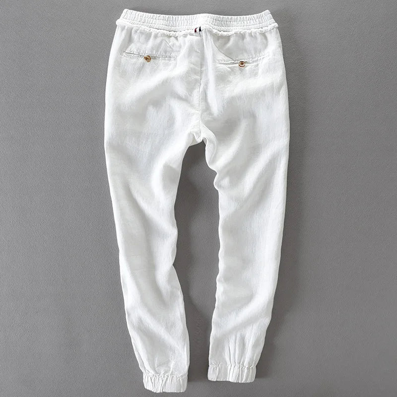 Linen pants men casual loose white pants men large trousers men trousers male