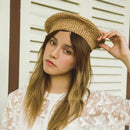 simple Raffia Sun Hat Straw Women Summer Casual Elegant Ladies Beret Hat