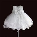 Baby Girl Dresses Pink White Pearl Bow Party Pageant Ball Gown Little Kids Children Dress for Party Wedding 6M-4T