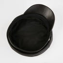 Genuine Leather Women Autumn-winter Cap Flat-top Black Outdoor Lady Hats