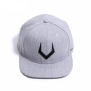 Grey wool snapback pierced embroidery hip hop cap flat bill baseball cap for men and women 56-58-62cm