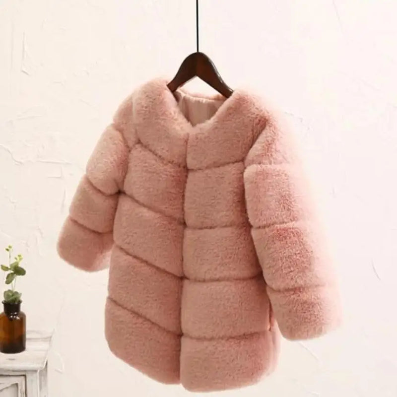 Baby unisex Imitation Fur Spliced Outerwear Winter Thicker Warm Jacket Modis Kids Clothes Overcoat