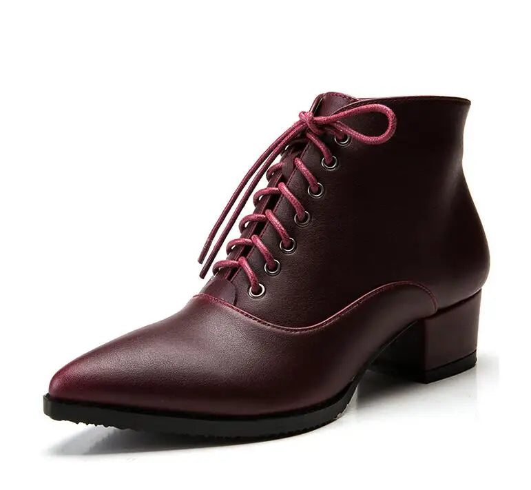 Leather Women Winter Boots woman Boots short plush insole zipper shoes