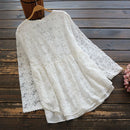 Spring women embroidery loose tops long sleeve cotton shirts