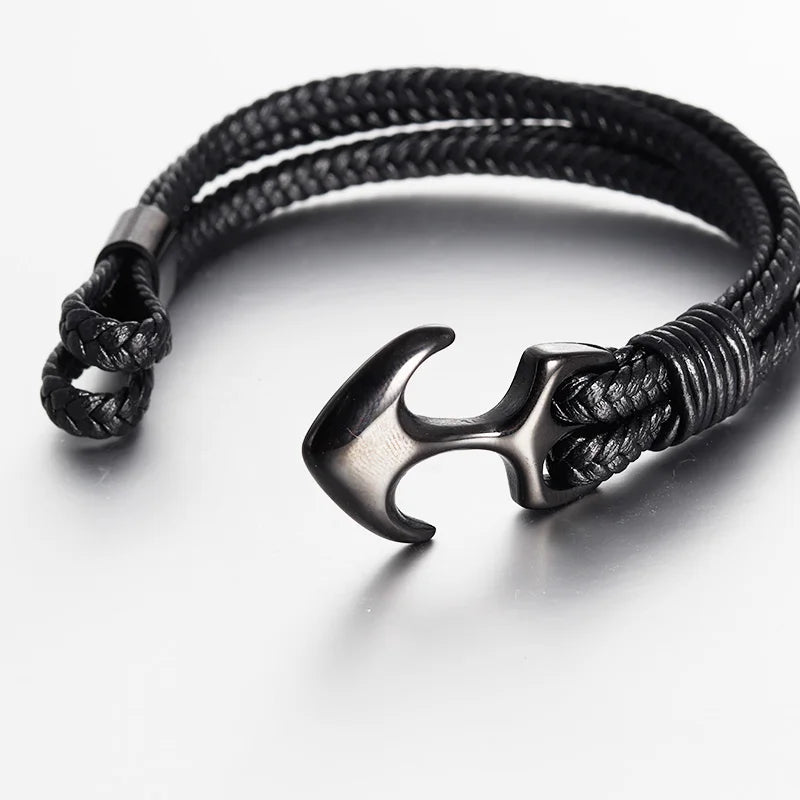Anchor Bracelet Charm Leather Bracelets Jewelry Gift