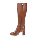 Autumn winter boots women square toe zip high heels shoes knee high boots women