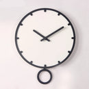 Swing Big Wall Clock Modern Design Frameless Living Room Craft Set Time Wooden White 12-14 Inch