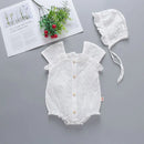 Summer Toddler Costume Baby Girls Clothing Baby Bodysuit Short Sleeve White Lace Princess Twins Baby Clothing