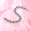 Sterling Silver Emerald Gemstone Diamonds Strand Bracelet for Women Romantic Tennis Chain Charm Bracelets