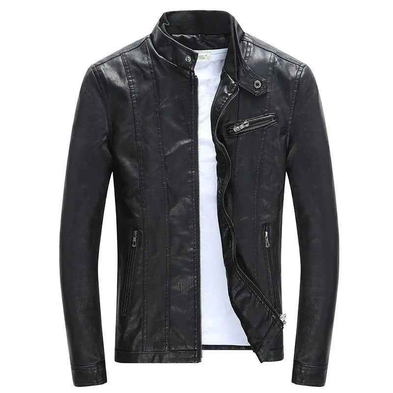 Men Jackets Coats Motorcycle Biker Faux Leather Jacket Men Autumn Winter Clothes European