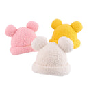 Winter Baby Lovely Hat Cute Solid Color Fuzzy Double Pompom Hats For Kids Thick Warm Soft Beanie Fur Ball Girls Boy Cap