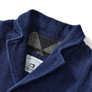 Retro Indigo Jacket Vest Men Cotton Thick Lapel Blue Dyed Vest  Autumn Casual Cardigan Coat