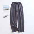 Cotton trousers thin home pants Elastic Waist Sleep Bottoms Plaid lounge pants home sleepwear