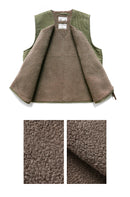 Retro Thick Fleece Vest Sherpa Jacket Men Vest American