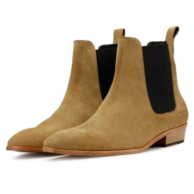 Chelsea Boots Handmade Winter Men Shoes Add Velvet Work Basic Boots Designer Shoes Men