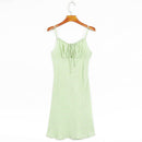 Summer Dress Women Fresh Floral Casual Beach Dresses Scoop Neck Tie Sleeveless Sexy Mini Dress Sundress