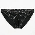Black shiny men's underwear on a white background, Obroi