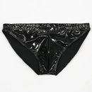 Black shiny men's underwear on a white background, Obroi