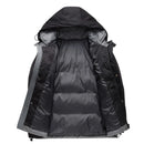 Men parka winter trendy cotton jacket thicken stripe windproof hooded outdoor loose overcoat