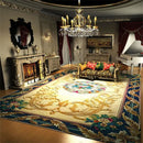 Luxurious living room with ornate rug, chandelier, and decorative furniture, Obroi