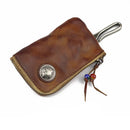 Original Leather Key Wallet for Men Short Handmade Holder Coin Purse Card Case Bag