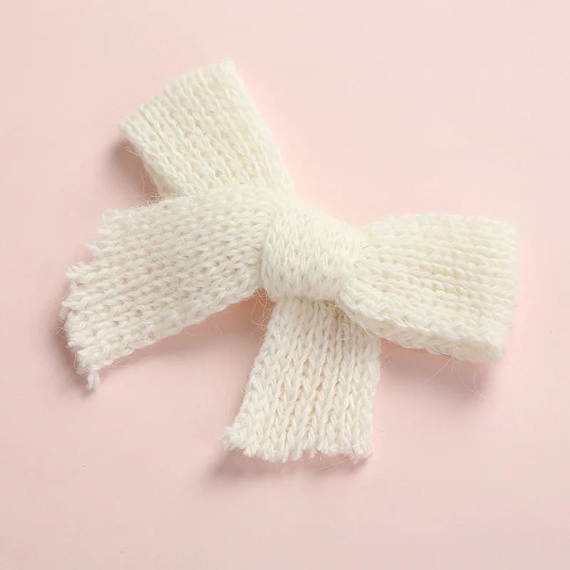 Baby Bow Hair Clips Woolen Hairpins For Girls Kawaii Accessories Infant Winter Barettes Children Cabelo Cute Side Pin