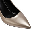 Dress Shoes Lady Pointe Toe Thin Heel Pumps Leather Office Silver Gold Wedding