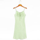 Summer Dress Women Fresh Floral Casual Beach Dresses Scoop Neck Tie Sleeveless Sexy Mini Dress Sundress