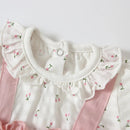 Baby Clothes Newborn Baby Cotton Romper Cherry Print Infant Girls Jumpsuit Kids Clothes Outfit pink 0-2Y