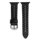 Black watch strap with studs on a white background, Obroi