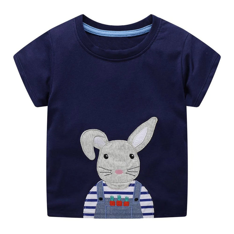 Kids T Shirt Children Bunny T-shirt Boys Girls Unisex Rabbit Tees Tops Baby Summer Clothes