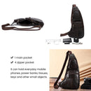 Genuine Leather Shoulder Messenger Bag Men Sling Chest Pack Multifunctional Mobile Phone Bags Daypack Crossbody Bag