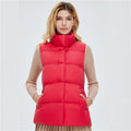 Winter women down vest short stand-up collar casual white duck down jacket coat