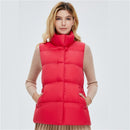 Winter women down vest short stand-up collar casual white duck down jacket coat