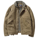 Winter Men's Wool Fleece Jacket Casual Cotton Bomber Coat Khaki Thermal Warm Windbreaker for Male