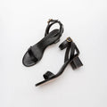 Summer Gladiator Sandals Buckle Roman Square Heel High Heels Sandals French Girl Genuine Leather