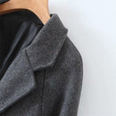 Vintage Women Dark Woolen Coat Autumn Ladies Single Breasted Loose Casual Coat Girls Chic Outwear