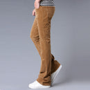 Men Casual Pants Micro Flare Pants Corduroy Pants Slim Classic Designer